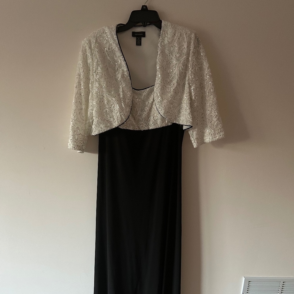 R&M Richards 7786 Long Formal Bolero Lace Jacket Dress